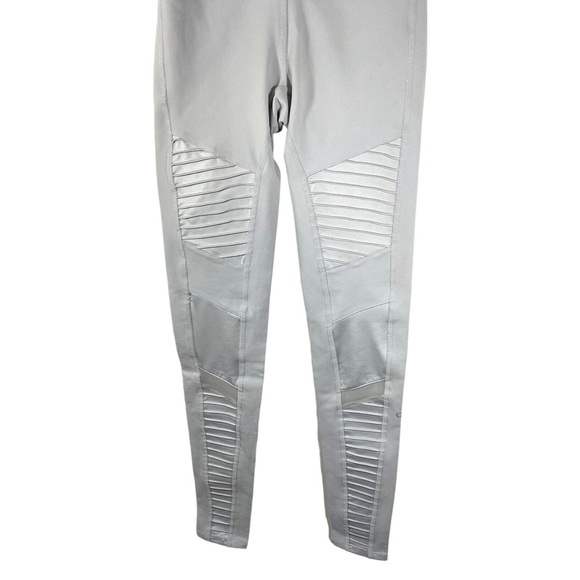 Alo Yoga High Waist Mesh Panel Moto Legging in Dove Gray Sz XS - Picture 7 of 9